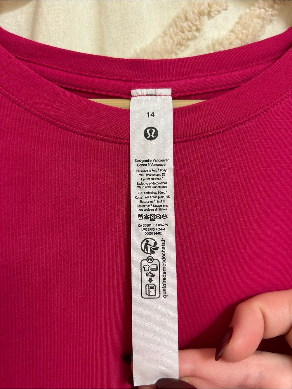 Lululemon Love Crewneck T-Shirt in Raspberry Coulis Pink Size 14 - Picture 8 of 10